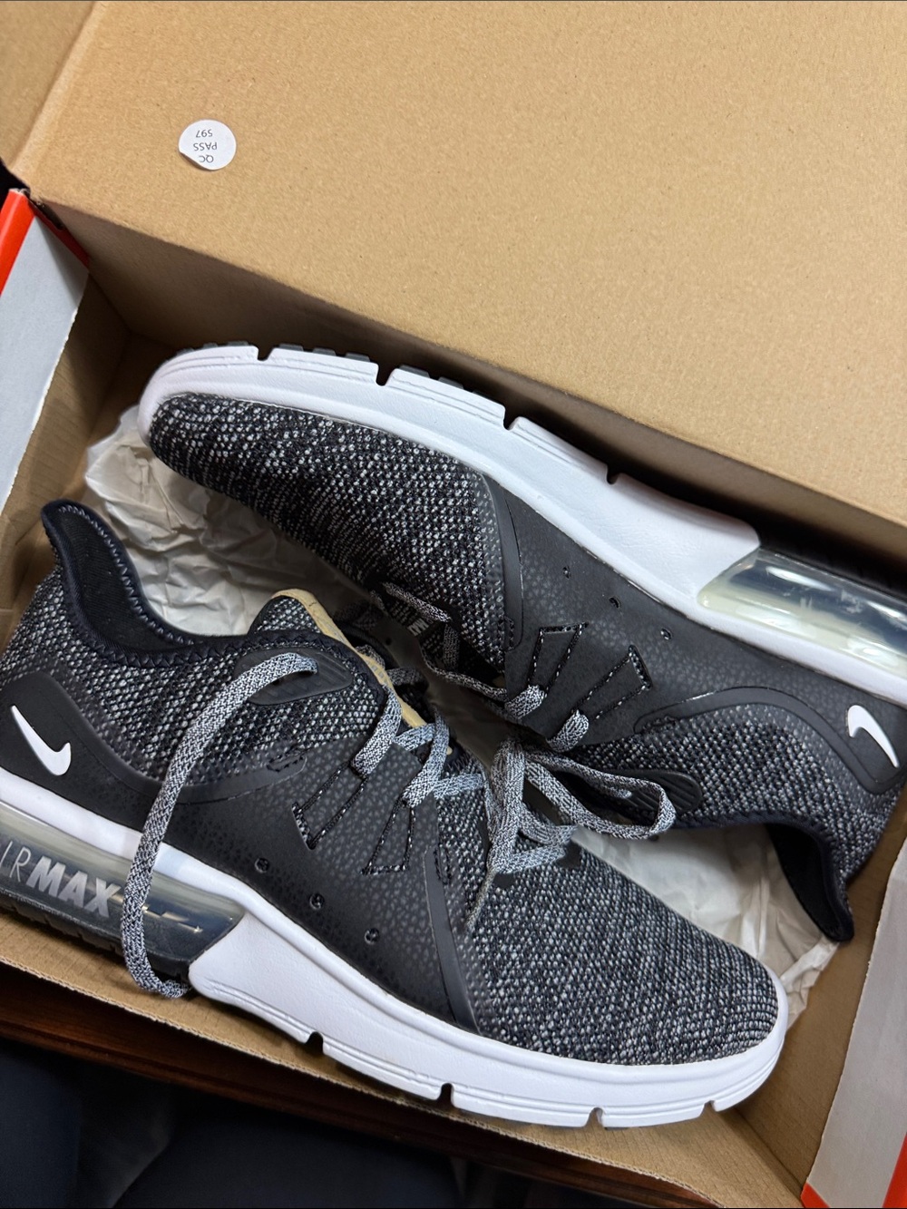 Nike Women’s Black and White Air Max Knit Slip-On Sneakers